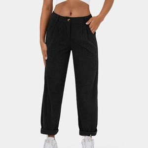 136.- Mid Rise Button Zipper Side Pocket Corduroy Casual Pants